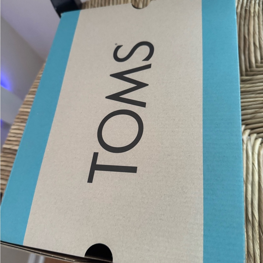 Toms Teal and Beige Shoe Box